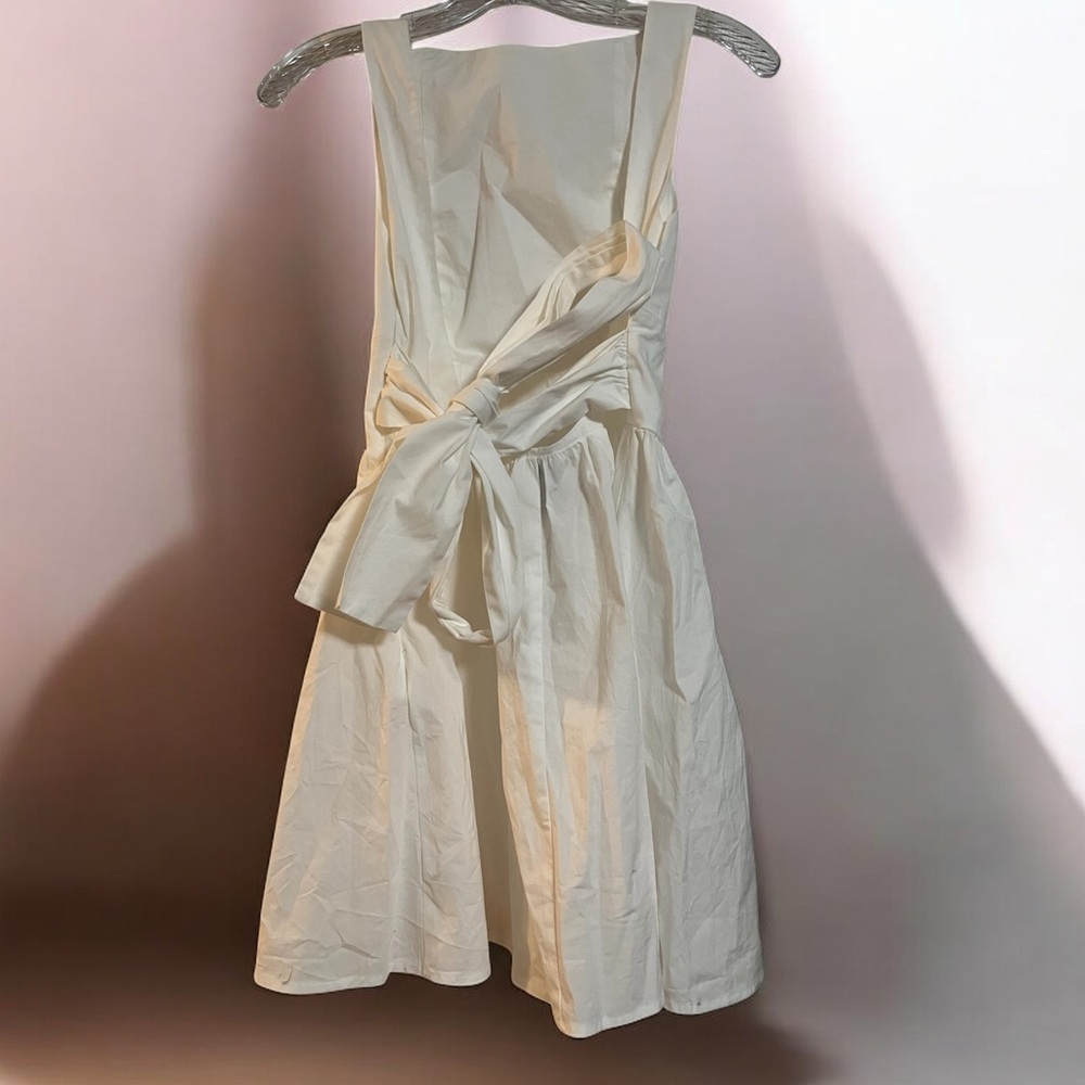 WILD FABLE White Mini Dress A-line Open Back White Bow NWOT Size Xs - Picture 2 of 8